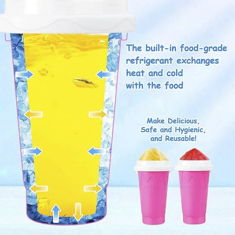 Quick-Frozen Slushy Maker Cup Large Capacity Slushy Cup for Homemade Smoothies Juice Ice Cream Summer Squeeze Beker Kitchen Tool