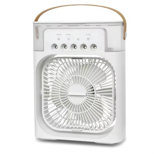 3 in 1 Ice Fan Air Conditioner Household Small Air Cooler LED Night Light Portable Humidifier Air Adjustment Fan Office Home Fan