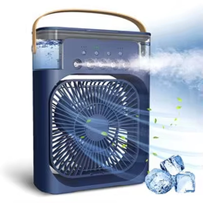3 in 1 Ice Fan Air Conditioner Household Small Air Cooler LED Night Light Portable Humidifier Air Adjustment Fan Office Home Fan